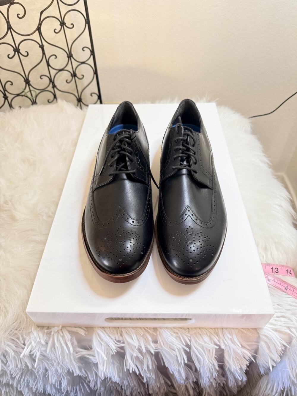 Nunn Bush Wingtip Black Mens Wing Oxford Shoes Excellent Condition - 10.5W